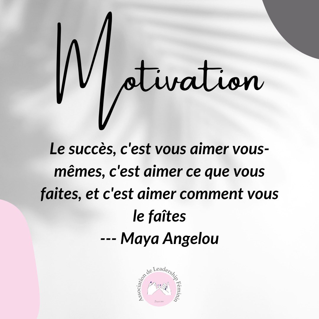 L'amour et la confiance de soi sont les portes vers le succès.

Ne te met aucune barrière et fonce

Belle semaine à toi 

#leadership #mondaymotivation #woman