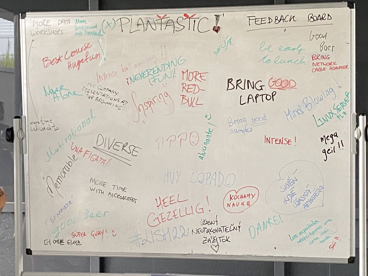 CEITEC_Brno's tweet photo. Intense, inspiring, mind-blowing, amazing, plantastic, best course ever!🤩💪

All this you said in the #feedback of the 14-day #LISH22 #EMBOCourse🔬

#Thanks to the #sponsors who made all this possible👏💚

@EMBO @CEITEC_Brno @muni_cz @ViventisMicro @Photometrics @3i_inc https://t.co/SKvV0A3n6Y