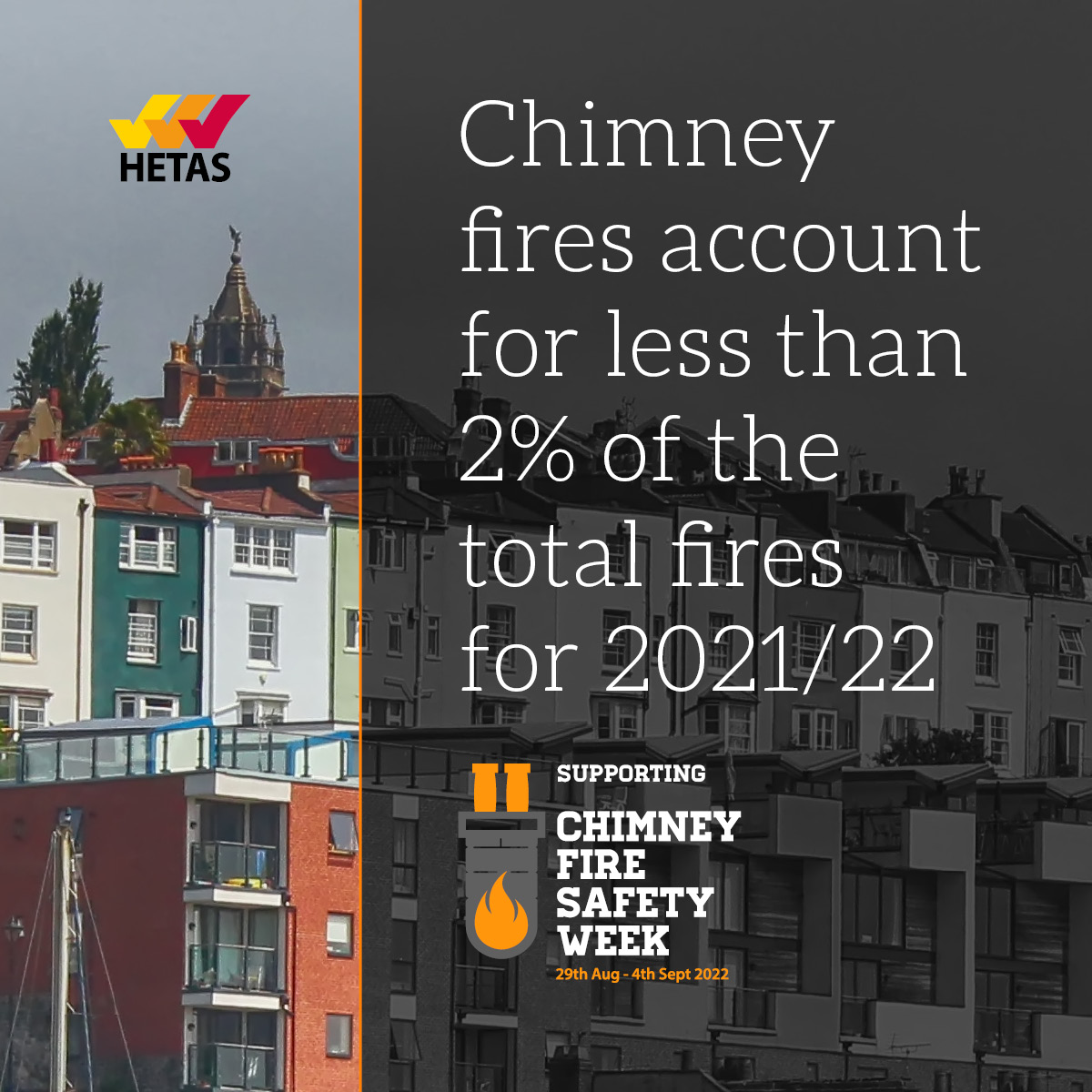 hetas_uk's tweet photo. Chimney fires account for less than 2% of the total fires in England. The were 2,608 reported chimney fires, a decrease of 16% on last year.

Book your local #chimneysweep to reduce your risk of a chimney fire.

🎩 https://t.co/uAQNoEwWld 🎩

#ChimneyFireSafetyWeek #CFSW2022 https://t.co/2SIkswP2IX