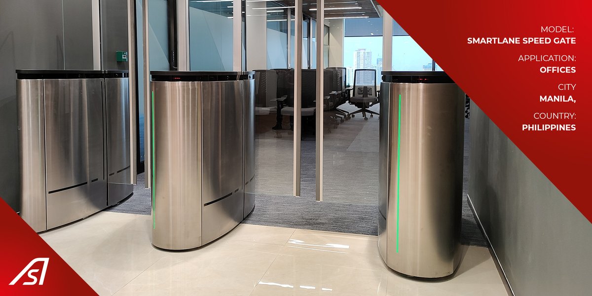 AutomaticSystem's tweet photo. Stunning installation of our new #SmartLane speed gates in Manila, Philippines!
#offices #accesscontrol #speedgate #turnstile #philippines #securityatwork #officedesign #officesecurity https://t.co/NQNFxxE1LP