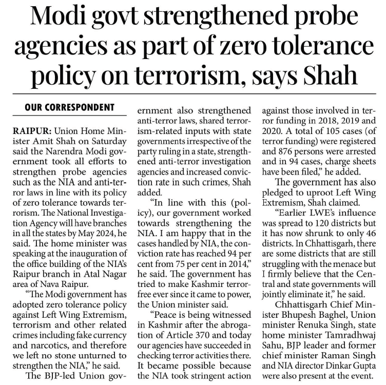 Office of Amit Shah on Twitter "Modi govt strengthened probe agencies