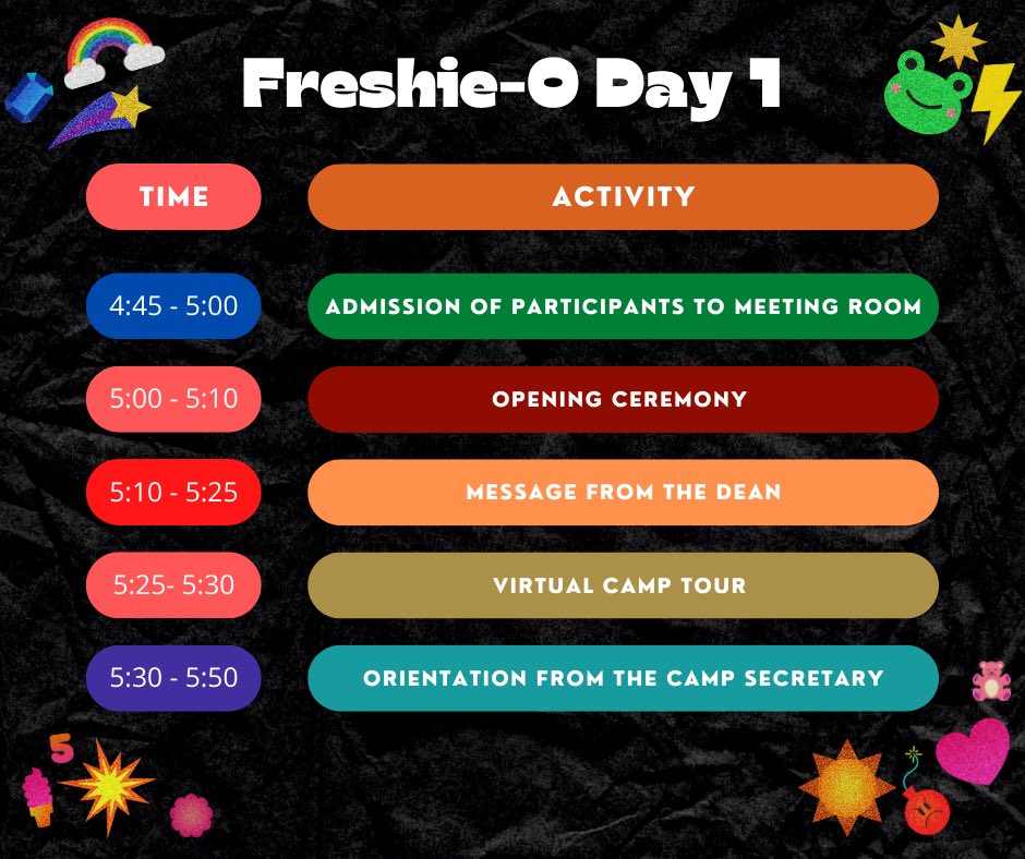 upcampsc's tweet photo. Tomorrow’s finally the day we put our arms up ☝ and our hearts open 💓 as we join Freshie O-nline Ka-CAMPi! Get your best Y2K garb on and let’s have fun as we learn 📖 more about CAMP, and create bonds with our fellow CAMPers 🤞!

(1/6) https://t.co/eek9ALEWGI