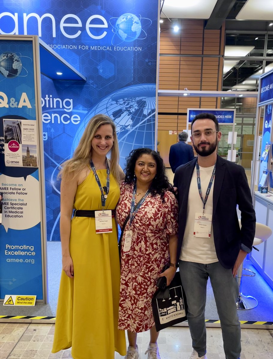 ejdpwg's tweet photo. EJD at the #AMEE2022 @AMEE_Online Conference in Lyon, France. Yesterday the opening ceremony was attended, with more than 3500 participants watching live or online! Alvaro Cerame, MWF Comm Chair, Valentina Pugelj , AMEE Liaison &amp; Shruti Sharma, PGT Comm Chair representing #EJD https://t.co/JAiZSiIUyc