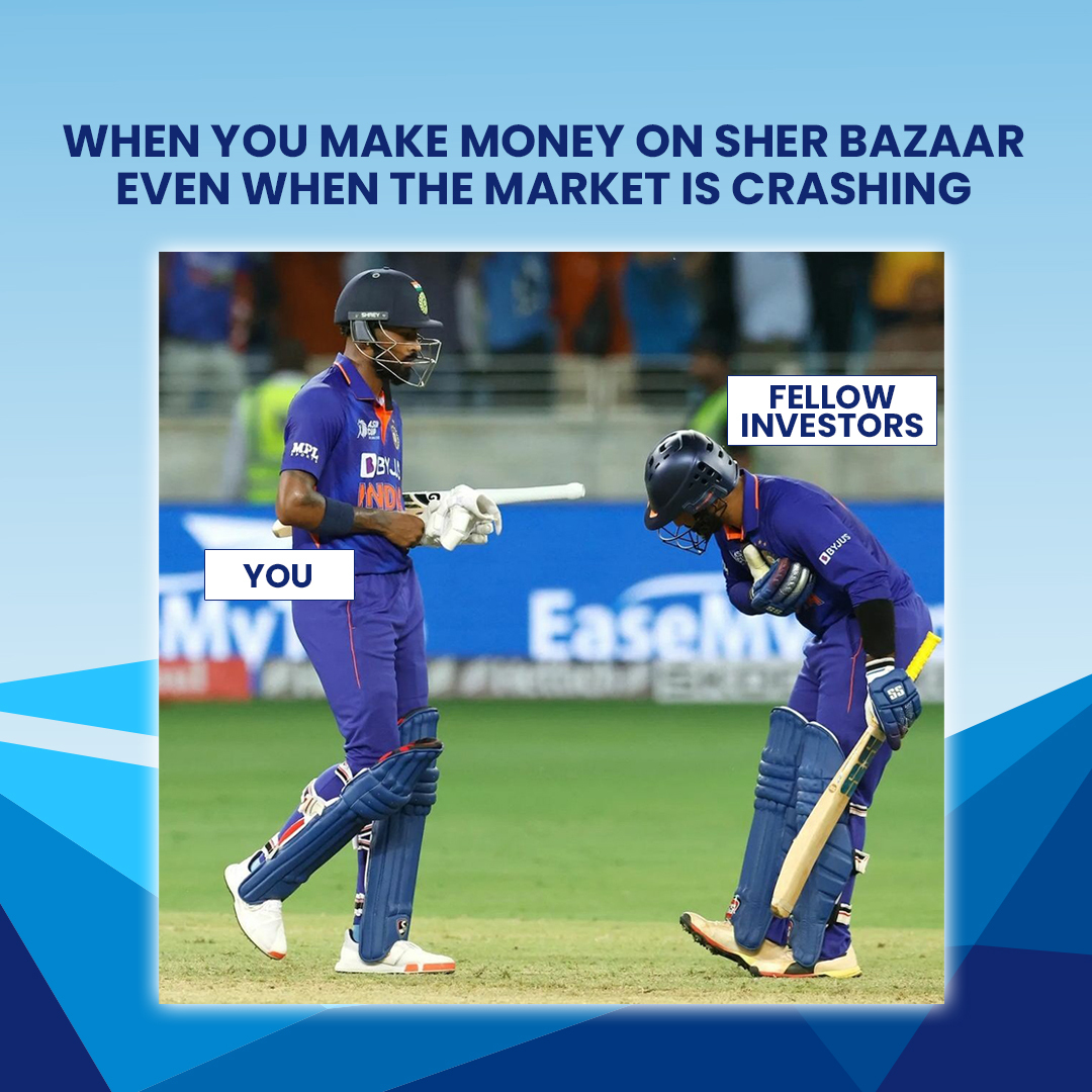 SherBazaar's tweet photo. When your accurate market predictions leave your investor pals speechless, awe-struck, and filled with appreciation! β¨π₯
Experience thousands of such great moments with Sher Bazaar capital games. Download now!
#sherbazaar #indvspak #hardikpandya #dineshkarthik #trading https://t.co/14ZqjLw6DY