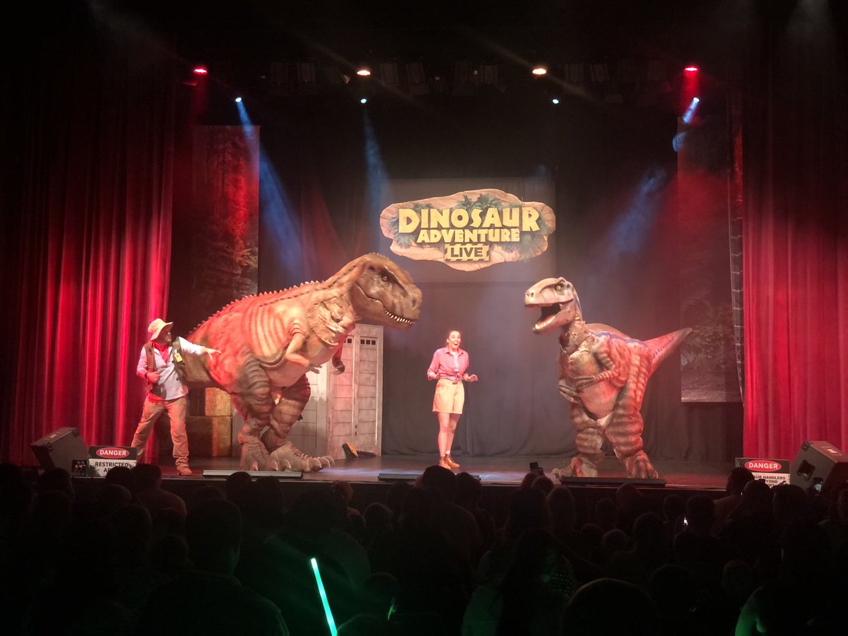 LauraMeeson's tweet photo. We has a ROARsome time at @DinoAdventureUK at the Prince of Wales theatre yesterday  
@IhlCannockChase #dinosaur #familydayout #BankHolidayWeekend https://t.co/UcPQvUhicy