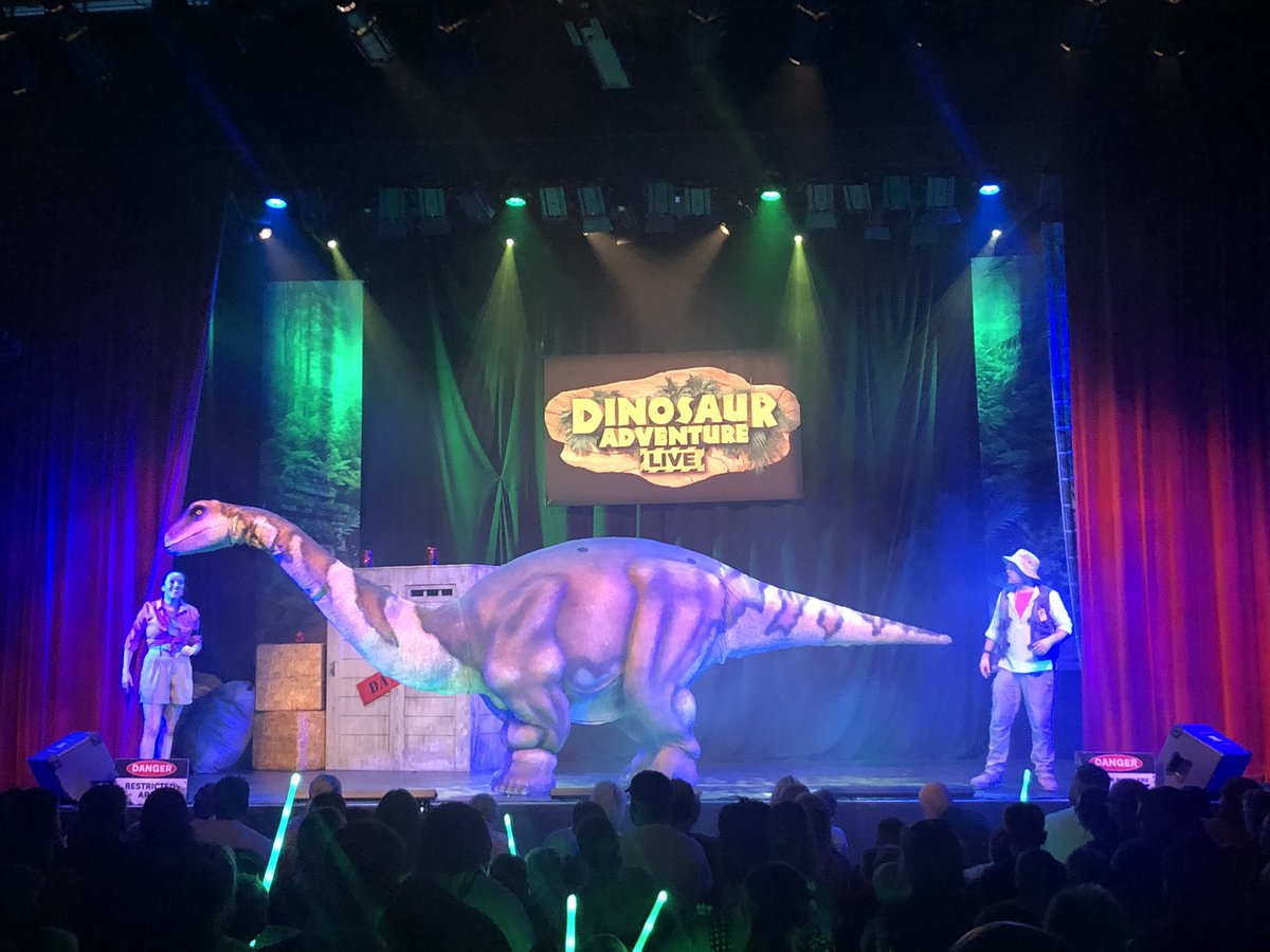LauraMeeson's tweet photo. We has a ROARsome time at @DinoAdventureUK at the Prince of Wales theatre yesterday  
@IhlCannockChase #dinosaur #familydayout #BankHolidayWeekend https://t.co/UcPQvUhicy