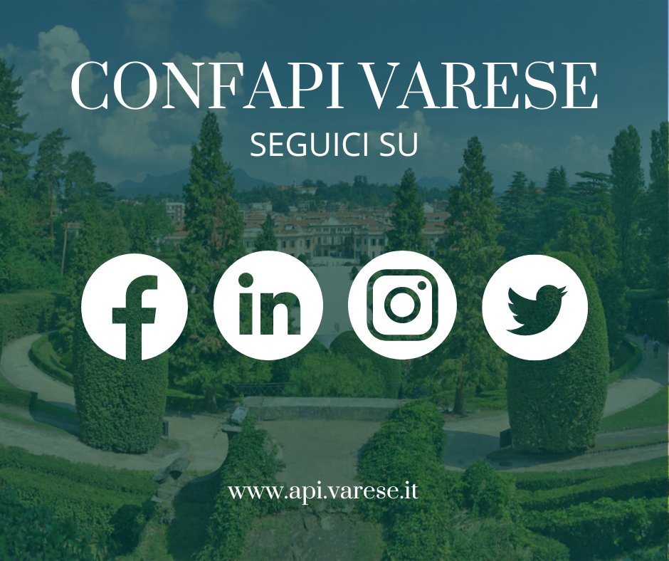 Tutti gli aggiornamenti su 𝐂𝐨𝐧𝐟𝐚𝐩𝐢 𝐕𝐚𝐫𝐞𝐬𝐞 e sul mondo delle piccole e medie industrie della #Provincia le trovi qui e sui nostri altri 𝐜𝐚𝐧𝐚𝐥𝐢 𝐬𝐨𝐜𝐢𝐚𝐥 👇

𝐅𝐚𝐜𝐞𝐛𝐨𝐨𝐤 - 𝐋𝐢𝐧𝐤𝐞𝐝𝐈𝐧 - 𝐈𝐧𝐬𝐭𝐚𝐠𝐫𝐚𝐦 

#confapivarese #confapi #varese #imprese