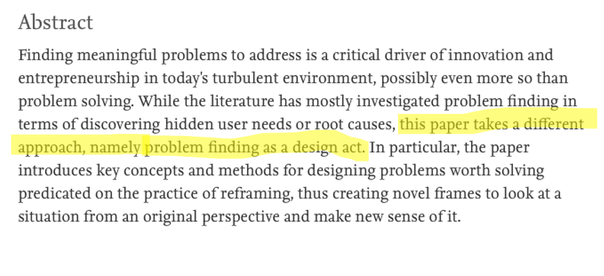 JBV__Design's tweet photo. "Entrepreneurs as designers of problems worth solving" by Mattia Bianchi (@mattia_bianchi) and Roberto Verganti (@RobertoVerganti). https://t.co/vt9sx4Mdr9