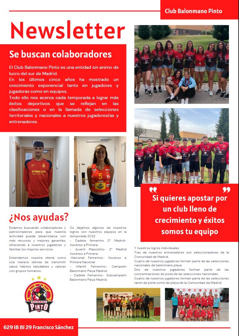 balonmanopinto's tweet photo. 🚨Buscamos colaboradores / patrocinadores.

Cualquier aportación que quieras hacer será bienvenida para poder seguir avanzando en este proyecto en crecimiento lleno de éxitos deportivos. https://t.co/MhtXivprXR