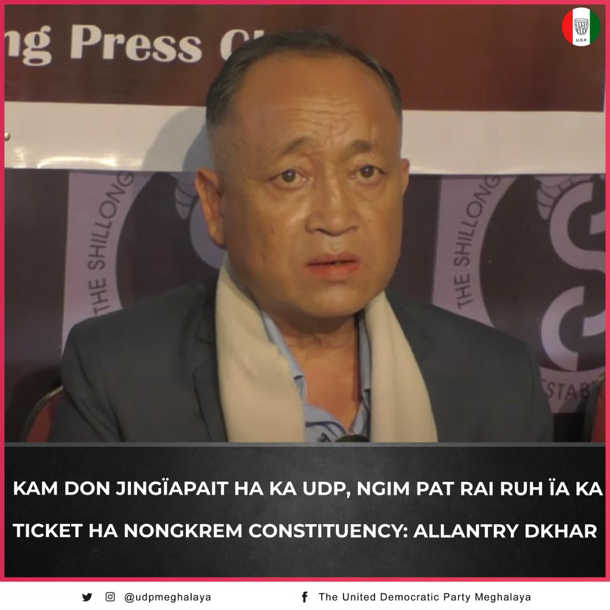 udpmeghalaya's tweet photo. News Headlines:
#udp #nongkrem #constituency #allantrydkhar #ticket #mawphor #khubor #kotkhubor https://t.co/zbYislYTMl