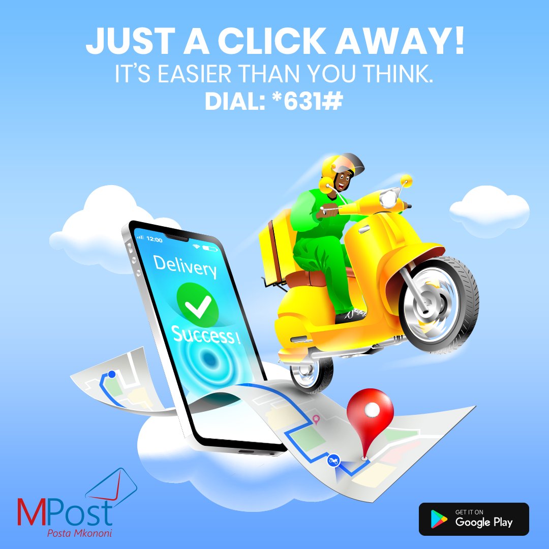 Finally! You can subscribe effortlessly and without much hustle to your preferred courier service. It’s as simple as dialing *631#.
We can’t wait to get your orders to you wherever you are. Get started today!
#JustAClickAway #PostaMkononi
