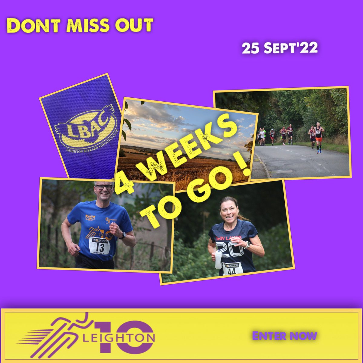 LeightonAthlete's tweet photo. 4 wks till the 40th Leighton10. Don’t miss out on your chance to take part in this landmark event.

25 Sep’22, 10am Ascott House. 

https://t.co/rzoTODDcFG

#running #runningcommunity #runningevents #athletes #bedfordrunclub #mkrunning #runbritain #bedfordshire #buckinghamshire https://t.co/eWpQRq6dl5