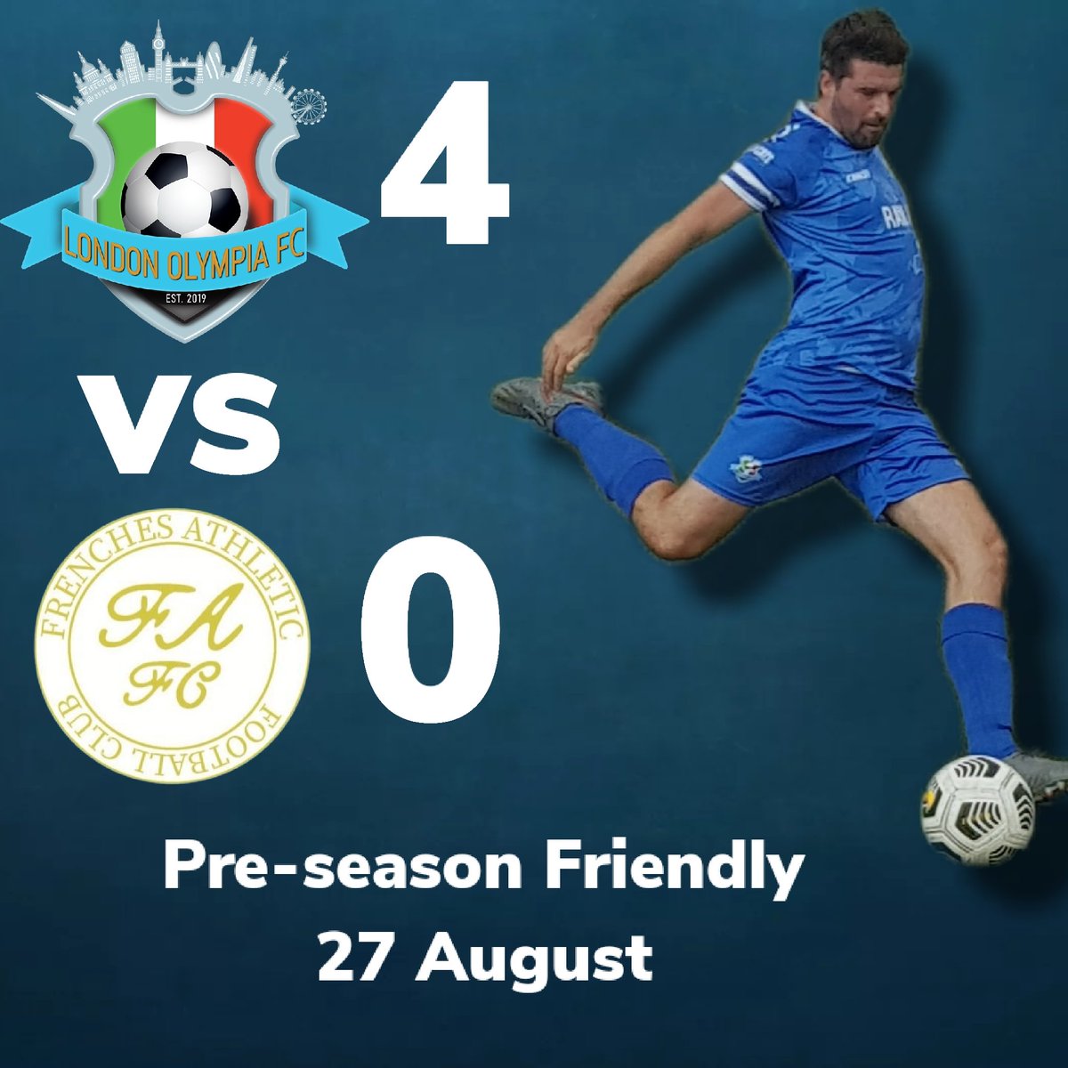 It was a tale of 2 halves, great defensive performance in the 1st and then a great attacking performance in the 2nd. A cracking 2nd half hat trick on Alfie's debut sealed the win. 

#olympia #londonfootball #london #swlondon #raynespark #football #soccer