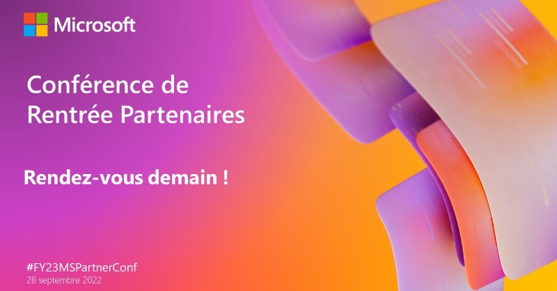 mspartnersfr's tweet photo. La Conférence de Rentrée Partenaires c’est demain ! 🤩

L’occasion pour nous de vous présenter toutes les clés pour développer votre business ! 
En parallèle auront lieu des sessions focus Tech.

Pour vous inscrire 👇

#PartnerMakeMorePossible #FY23MSPartnerConf