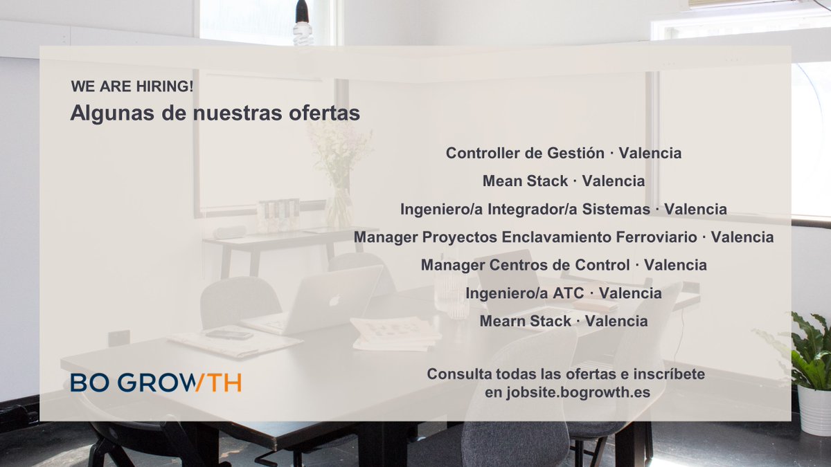 We are hiring!

#hiring #oportunidadeempleo #ofertasdetrabajo #ofertasdeempleo #vacantes #thepowerofpeople #bogrowth #controller #industrial #mean #mearn #ingeniero #sistemas #manager #proyectos #ferroviario #centrosdecontrol #ATC