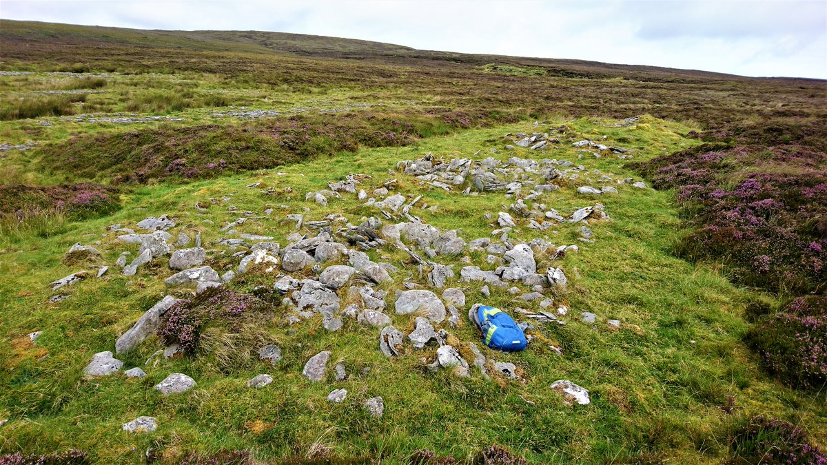 Franmkelly1987's tweet photo. In the heart of the plateau between #Glencar and #Glenade valleys sits a late #Neolithic/early #BronzeAge settlement. Hut sites, field walls, cairns, a wedge tomb, and enclosures. A remarkable site, I couldn’t resist a visit while looking for sweathouses. 
#Leitrim #archaeology https://t.co/yJzpNiNAEd