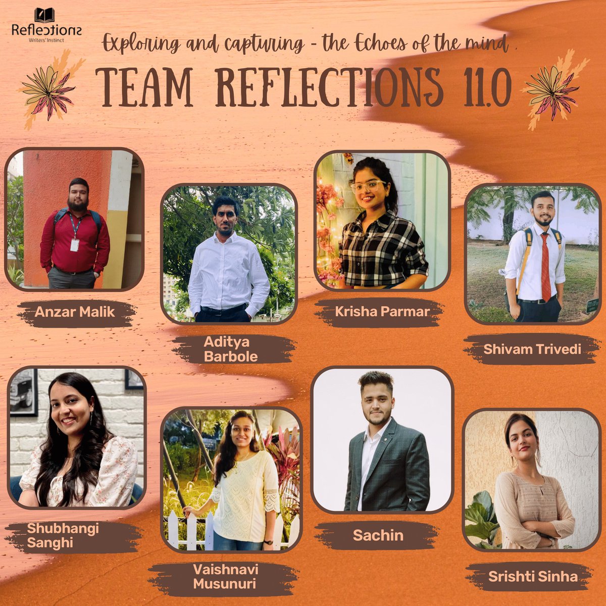ReflectionsScit's tweet image. &quot;If you want to change the world, pick up your pen and write.&quot; - Martin Luther King
 
We truly believe in the power of words and moulding them into a tangible shape.

We present you Team Reflections Class of 2024.

#scitreflections #teamreflections #welcome #letthewordsreflect