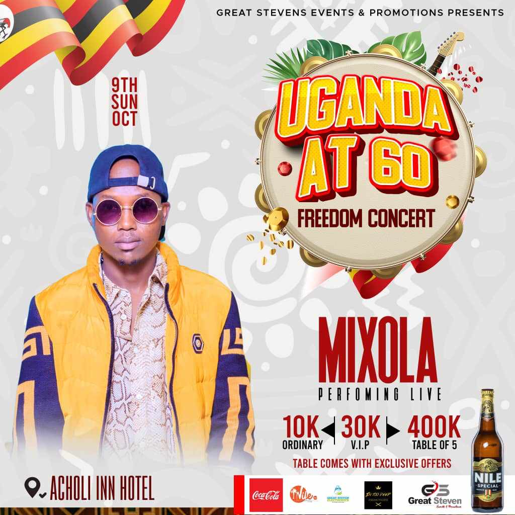 SpoxyGerald's tweet photo. Way big Entertainment most Talented act N pa Gurup hitmaker @mixola will perform live at the #UgAt60FREEDOMCONCERT along side other great Acts.
#UgAt60
Save dat date and money
@WayBigEnt_Ug @Spraggapromo @trona256 @sande_alena @RHONNIE256 @vanmarcus14 @OlengeTonny @XaviDLegend https://t.co/TukjtuxYyS