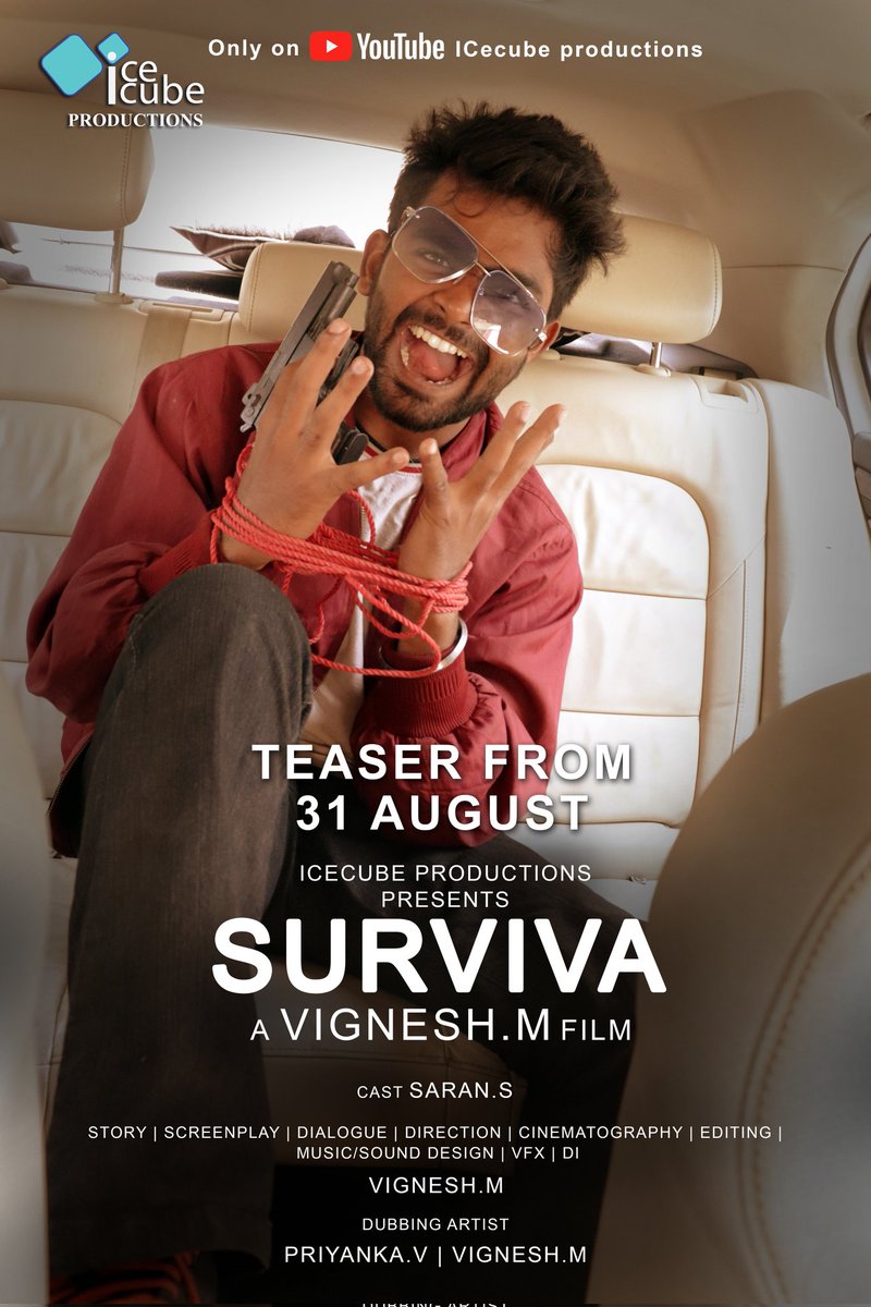 vignesh_cinema's tweet photo. Hello everyone,
Happy to present you the "SURVIVA - (Hindi) Teaser Date Announcement Poster".
With all ur love and support 🙂
Do like, share & subscribe our #icecubeproductions fb page & youtube channel for more updates & Films
#filmmakin #independentfilm #independentfilmmaker https://t.co/HVubQwfriN