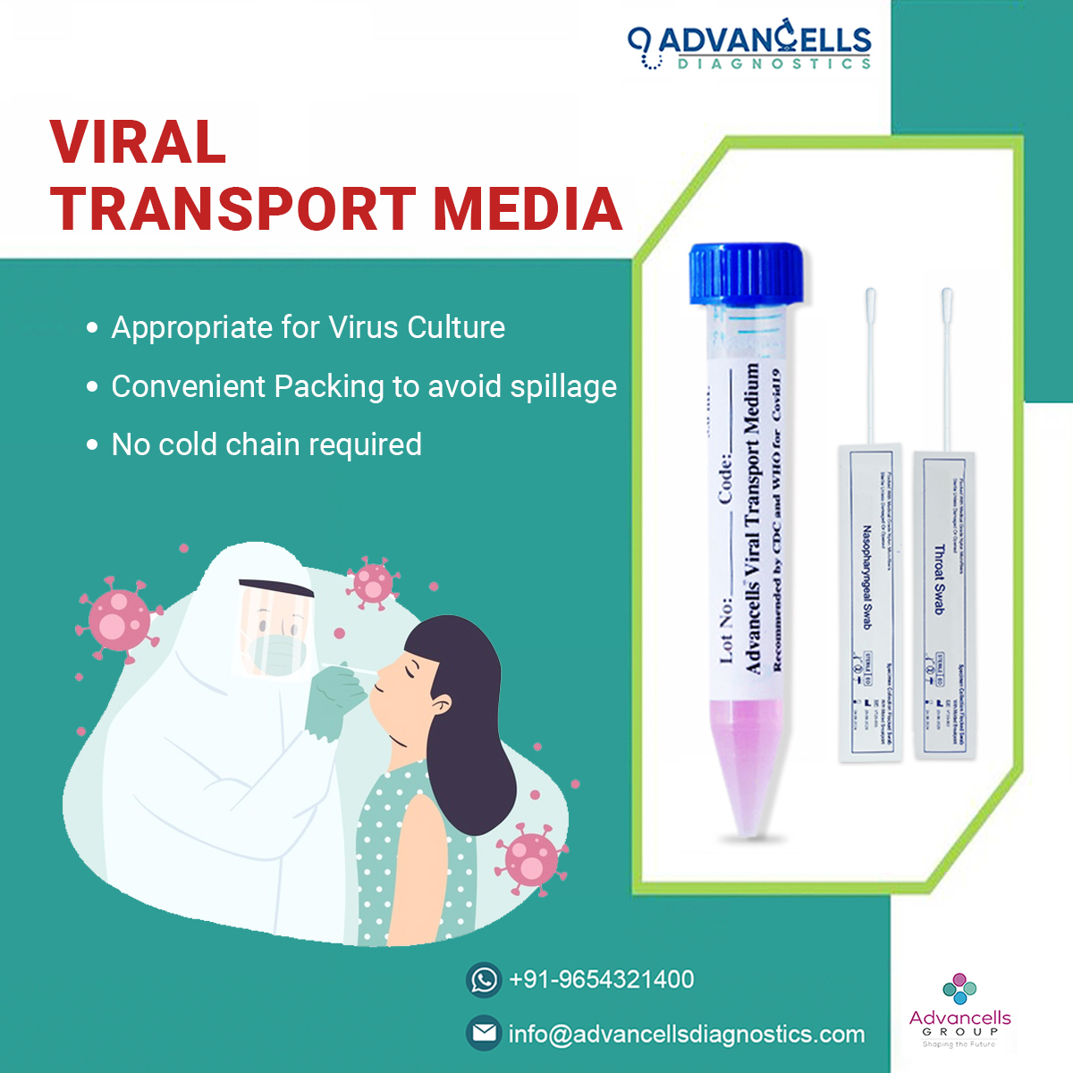 AdvancellDiagno's tweet photo. Are you using the right VTM kits? Choose Advancells Diagnostics VTM kits for the best quality experience.
Contact us at info@advancellsdiagnostics.com to place an order.
#vtmkits #COVID19 #ressearch #diagnostics #healthcare https://t.co/FCeYaCiPLZ