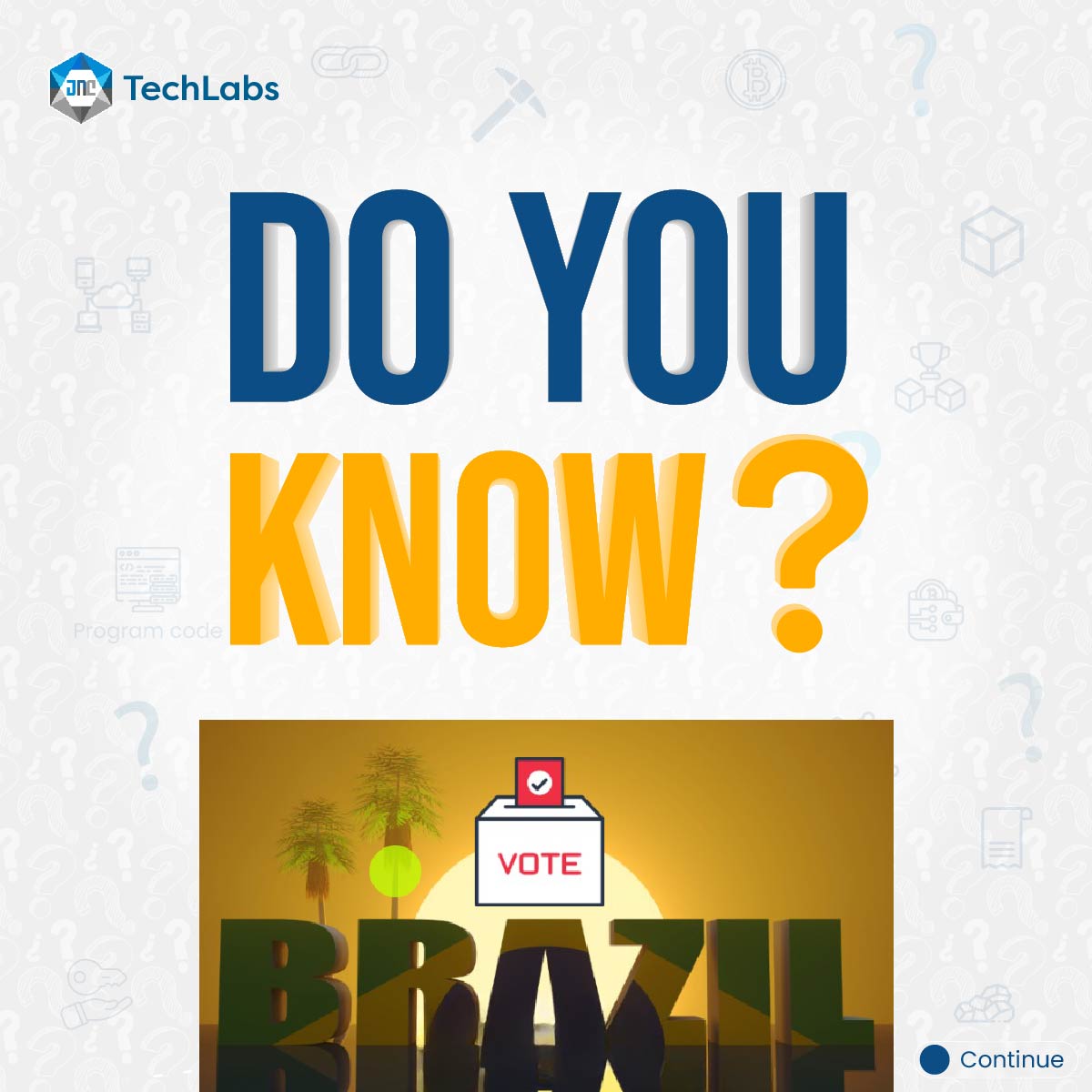 JncTechlabs's tweet photo. The usage of blockchain technology in elections will reduce the overall cost of elections and increase people's trust in the election process.

#jnctechlabs #brazil #blockchain #technology #blockchaintechnology #tech #blockchaincommunity #blockchainelection https://t.co/KwDs6MyisJ