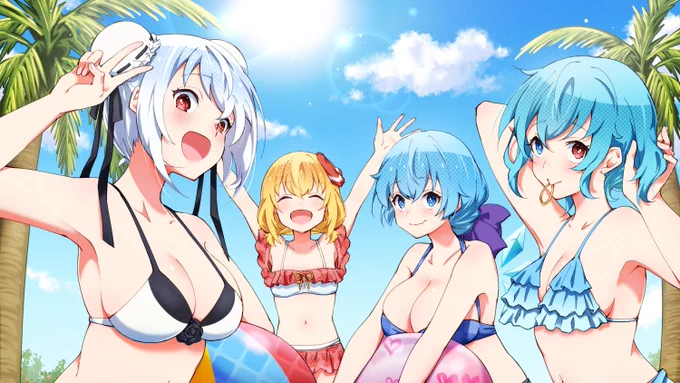 水着を装備して遊ぶ放浪記メンバー#まちゃあーと 