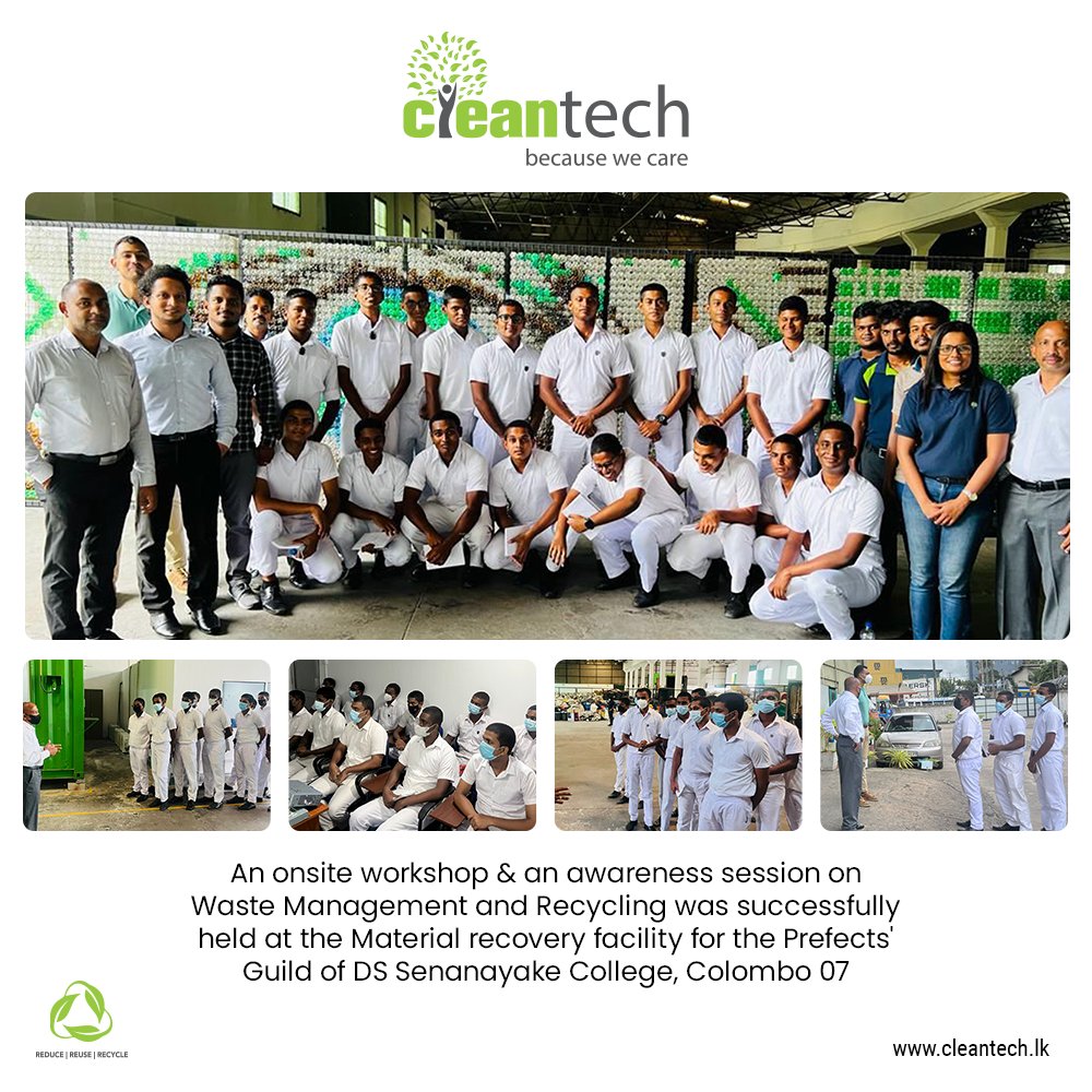 Cleantech successfully conducted its first onsite awareness session and workshop on Recycling & resource recovery at MRF Wattala for the prefects' guild of DS Senanayake college. 

#Cleantech #MaterialRecoveryFacility #AwarenessSession #KeepYourCityClean #2k22