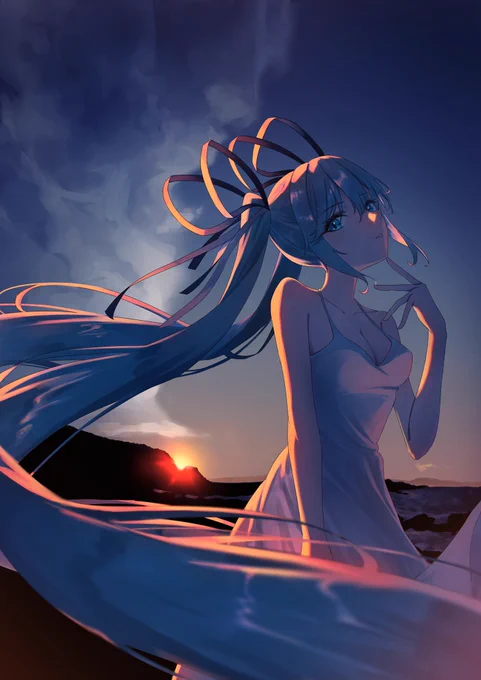 夕日#初音ミク 