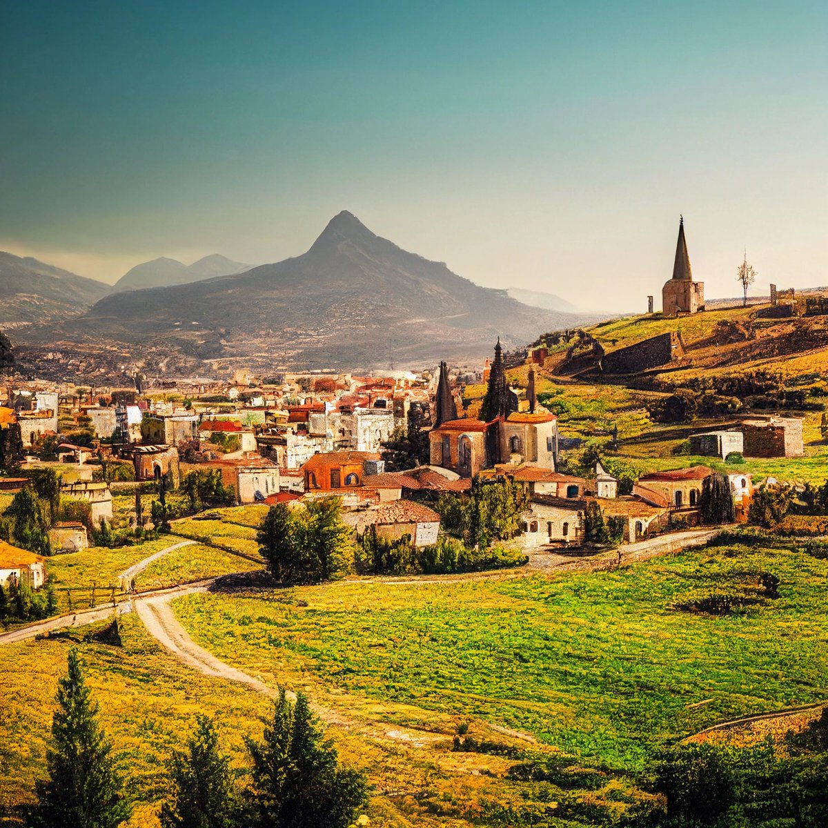 robbieb_123's tweet image. armenian cities that don’t exist (ai midjourney art)