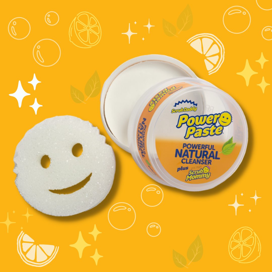 scrubdaddy_uk's tweet photo. Scrub Daddy PowerPaste is naturally abrasive, citrus scented paste 🍋 Non-toxic and biodegradable this powerful can be used all over the home 💪 #PowerPaste #ScrubDaddy #ScrubDaddyPowerPaste #power #cleaner #cleaningfoam #home #cleaning #cleaningcommunity https://t.co/6ViBFDG2ci