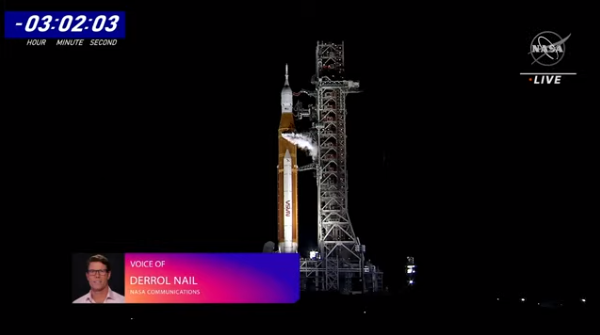 T -3 hours and couting. #Artemis1 #NASA #NASAArtemis #moon