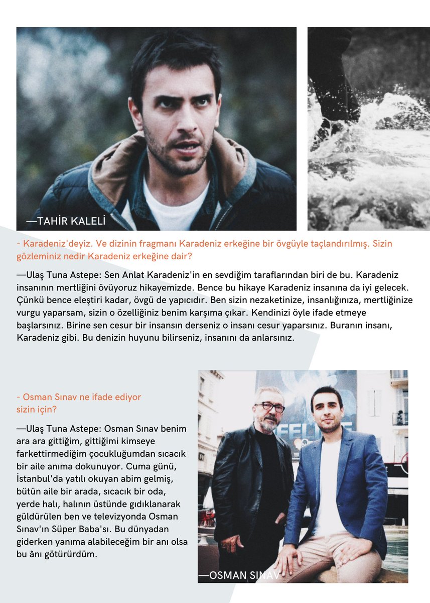 actorastepe's tweet photo. #SenAnlatKaradeniz 'in başrol oyuncusu #UlaşTunaAstepe 'nin 28.01.2018 tarihinde, sabah gazetesine yapılmış röportajı. 📌
🔗: https://t.co/SY5ZQCJ15N https://t.co/Vu3CxLj7OD