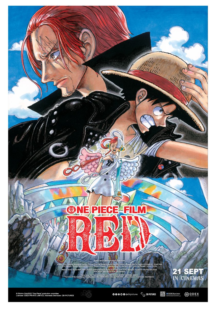 CGV_ID's tweet photo. ONE PIECE FILM: RED

Tayang mulai 21 SEPTEMBER 2022 di CGV!

#SemuaSerudiCGV #OnePieceFilmReddiCGV https://t.co/wFL1FdIa24