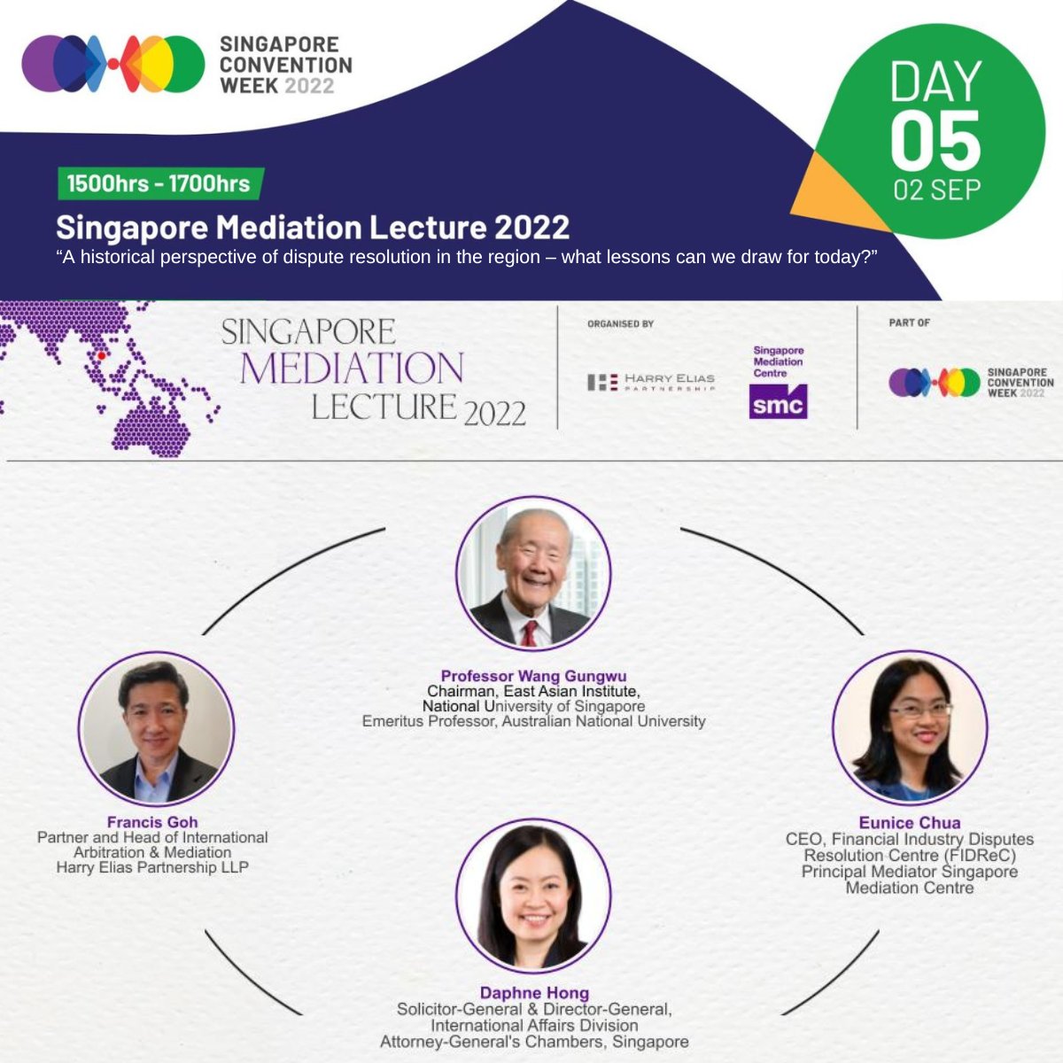 SMCmediation's tweet photo. Join Prof Wang Gungwu, who recently won the Singapore Literature Prize, at the Singapore Mediation Lecture, 2 Sep 2022, 3pm. 
Register at: https://t.co/TuduSFdmc5 
#singaporemediationcentre #alternativedisputeresolution #SingaporeMediationLecture #SML2022 #SGMediates #SCWeek2022 https://t.co/gLoNO7TS2i