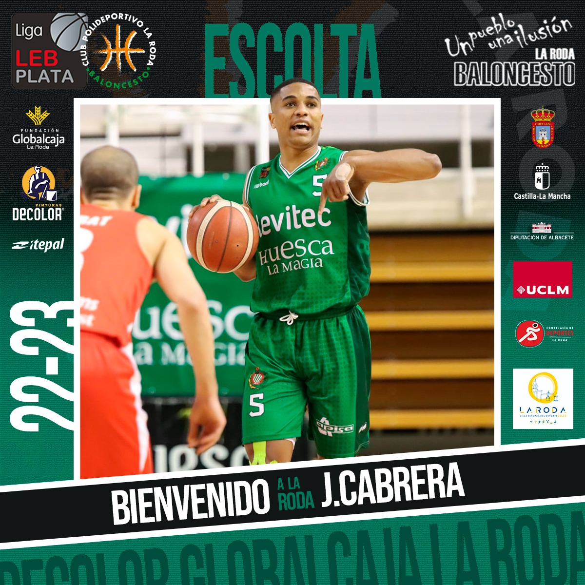 FGLaRoda's tweet photo. 📰📰📰 El "pianista", de la República Dominicana 🇩🇴 al cielo de La Mancha📰📰📰

🏀🤝🆕 Joelvin Cabrera: intensidad 100% en defensa y ataque.

🟢 ¡Ya falta menos para ver a esta 🌟 en el Juan José Lozano Jareño!

@JoelvinCabreraM @Itepalets @PinturasDecolor https://t.co/I5vaTNZZJG