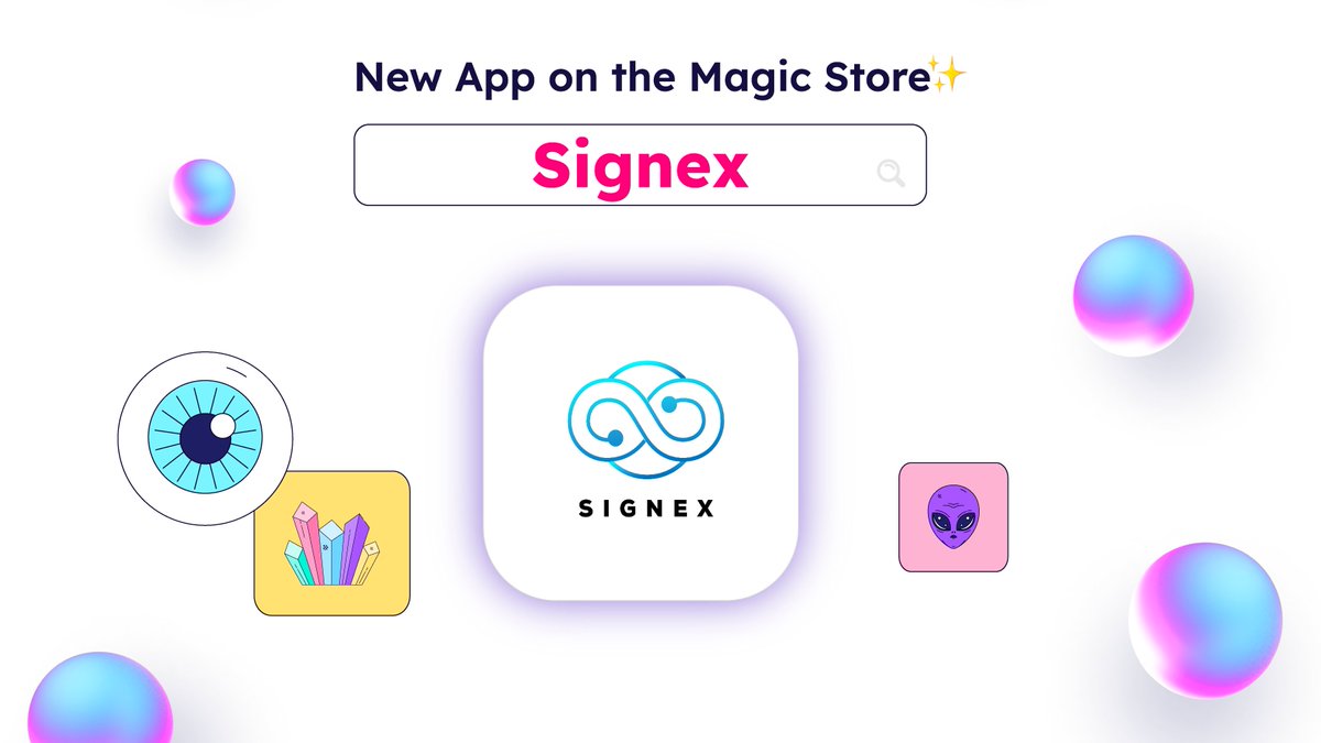 MagicSquareio's tweet photo. ✨ @signex_io is now officially on Magic Store👏
A new way to find the next winning NFT projects with social intelligence🚀 Add #Signex to your Magic Space now👇
https://t.co/hmjp8FUQjB https://t.co/6z5KQv9yjf