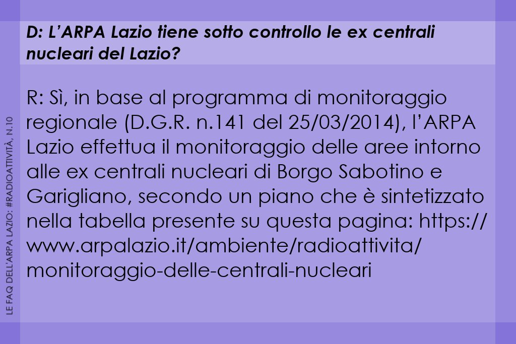 RDAlessio's tweet photo. RT @ARPALazio: Nuovo appuntamento del lunedì con le #FAQ di #ARPALazio: le domande che ci vengono fatte più frequentemente e le nostre risposte. 
Oggi parliamo di #Radioattività.

La lista completa è su https://t.co/CG3ueiQIau

@RegioneLazio @SNPAmbient… https://t.co/IwxYdGAYhx