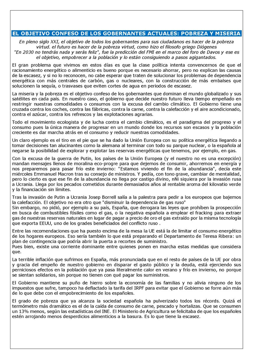 EL OBJETIVO CONFESO DE LOS GOBERNANTES ACTUALES: POBREZA Y MISERIA - VERANO 2022 - laboralpensiones.com/el-objetivo-co…
