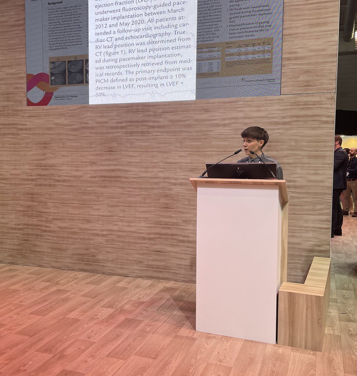 Risk of pacing-induced cardiomyopathy in patients with high-degree atrioventricular block 💗 No difference between septal vs non-septal RV-lead. Patricia Fruelund, Aalborg DK #ESCCongress #DCSesc2022