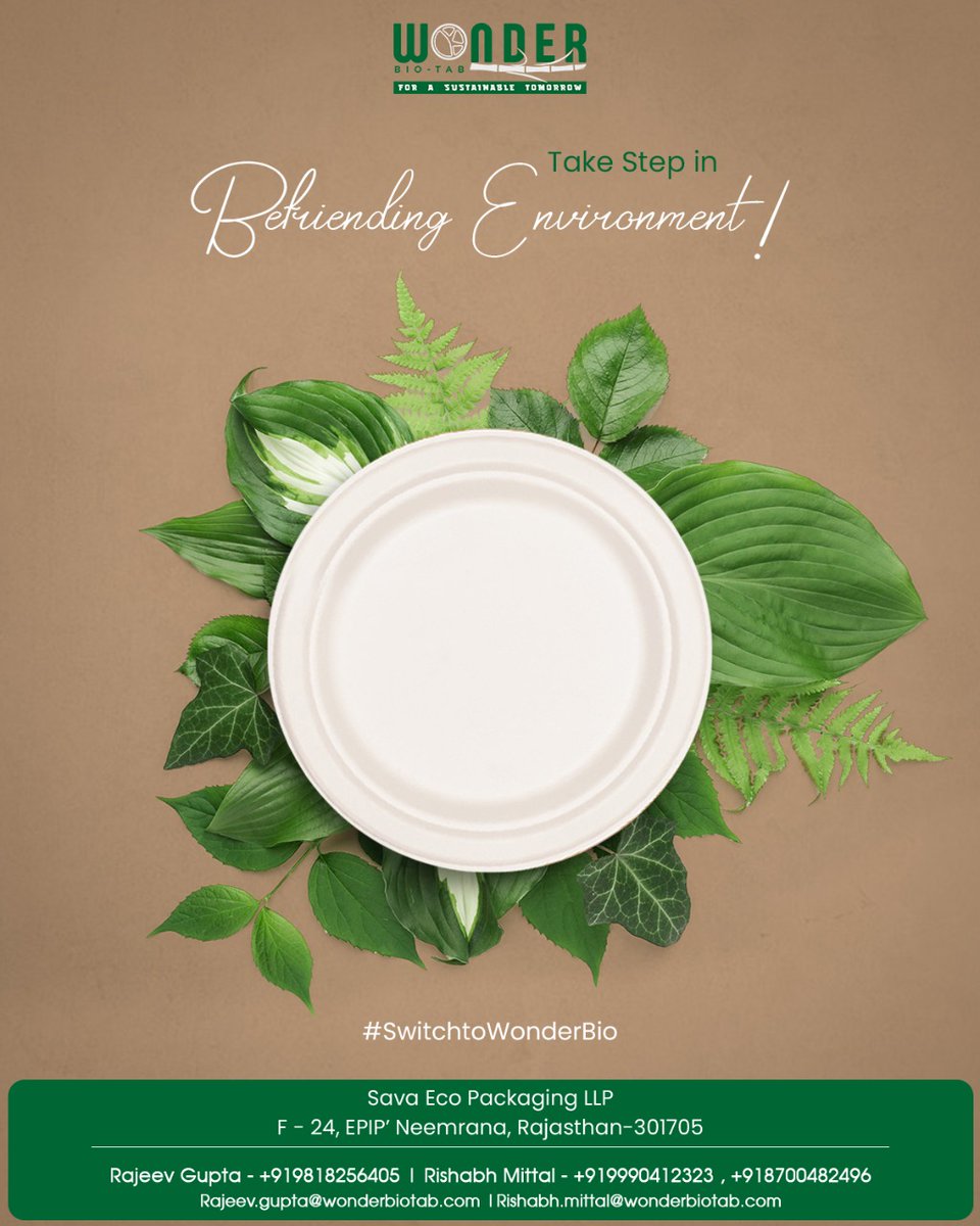 wonderbiotab's tweet photo. Nature is our true Best Friend!
Contribute your part in guarding nature by picking the best alternative for single-use plastic.
Explore Eco-friendly Tableware Range from @wonderbiotab  that are 100% biodegradable and sustainable

#wonderbiotab #ecofriendlytableware #bagasse https://t.co/9caFswsVcB