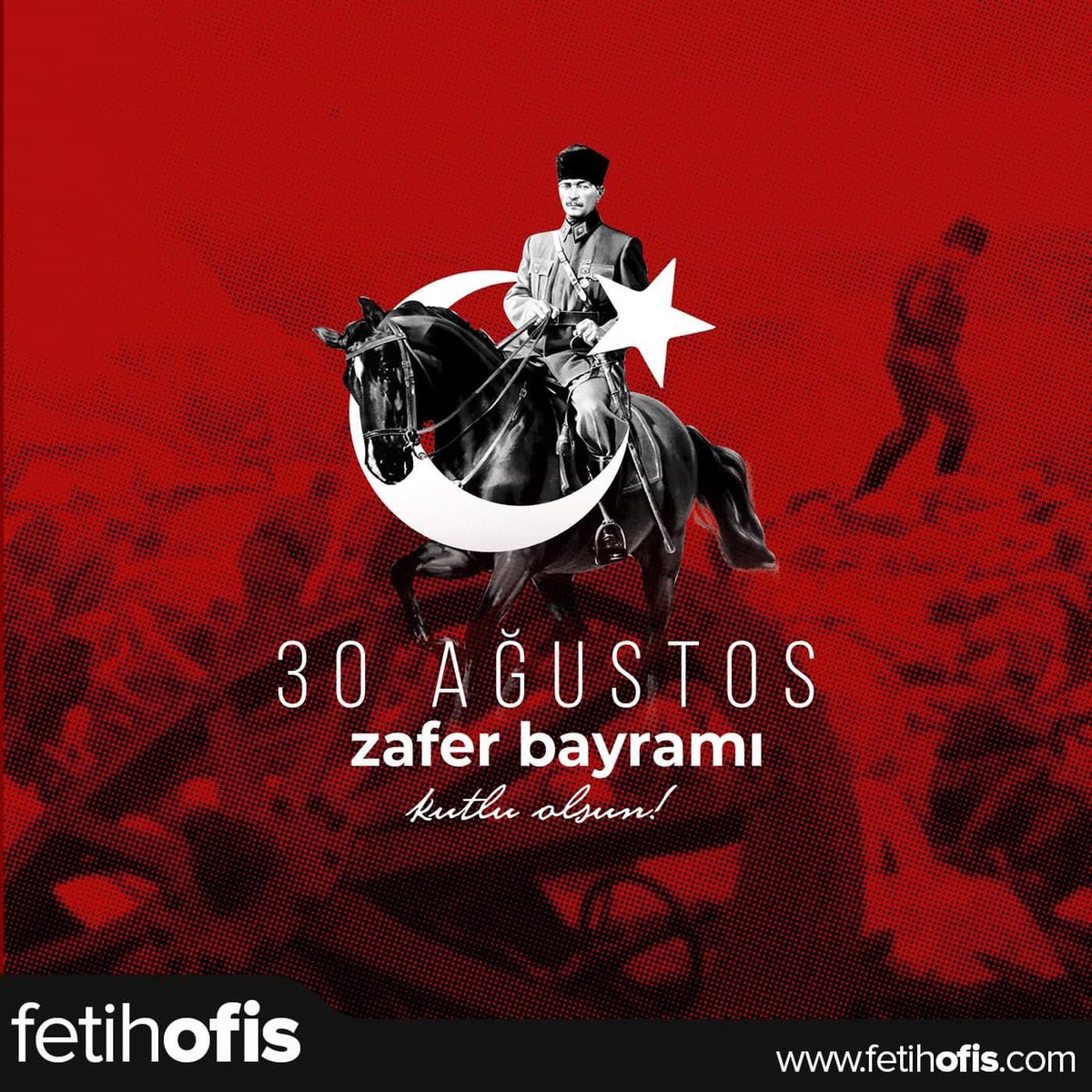 fetihofis's tweet photo. Başta Gazi Mustafa Kemal Atatürk olmak üzere kurtuluş mücadelemizin tüm kahramanlarına, şehit ve gazilerimize minnet ve rahmetle...
#30ağustoszaferbayrami  kutlu olsun! https://t.co/F2NRV3HoL8