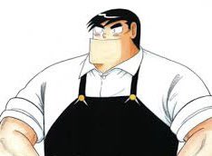 1boy solo male focus apron thick eyebrows fat arm hair  illustration images