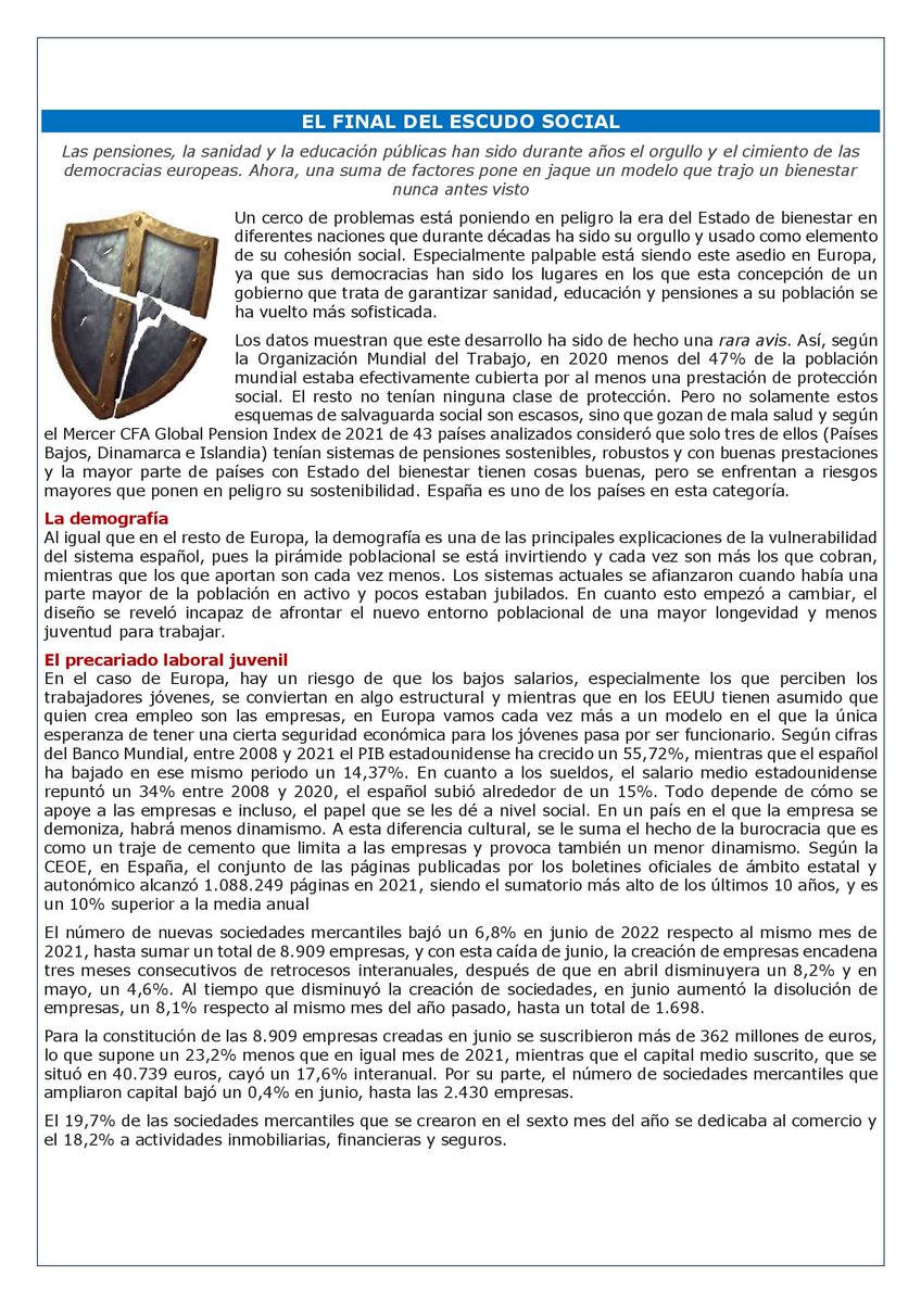 EL FINAL DEL ESCUDO SOCIAL - CORONAVIRUS Y GUERRAS. EFECTOS POLÍTICOS, LABORALES Y SOCIALES - laboralpensiones.com/el-final-del-e…