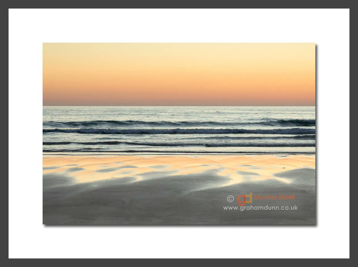 NE IMAGE! Liquid Gold, Perranporth Beach #goldenreflections #cornwallphotography #coastallandscape #sunsetreflections #wallart #cornwall #seascapecolours