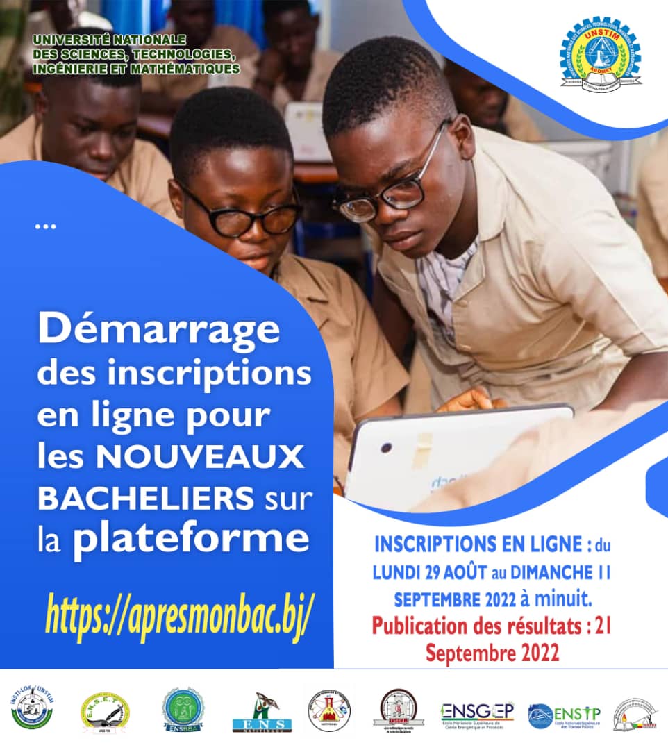 DEMARRAGE DES INSCRIPTIONS EN LIGNE POUR LES NOUVEAUX BACHELIERS SUR LA PLATEFORME ''apresmonbac.bj. #MESRS #GOUVERNEMENTDUBENIN