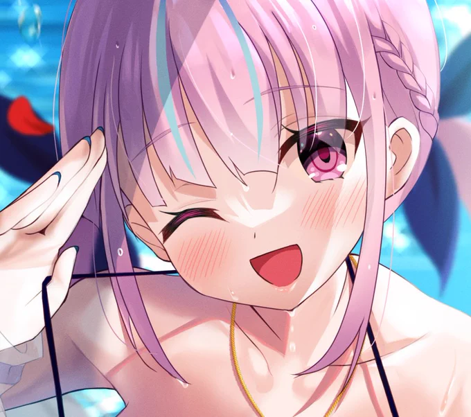 あくありうむ。の水着回が楽しみすぎて…!全体はツリーにて(全4枚)#あくあーと#湊あくあ 