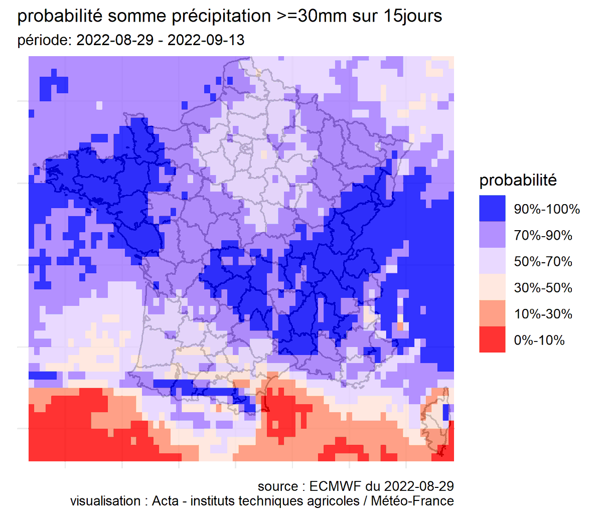 🌦️Sécheresse 2022. Que nous disent les prévisions de précipitation et les incertitudes associées ? (mis à jour au 29 aout 2022) par Instituts techniques agricoles <a href="/ACTA_asso/">Acta</a> <a href="/Arvalisofficiel/">ARVALIS</a> <a href="/terresinovia/">Terres Inovia</a>
 <a href="/vignevinfrance/">IFV</a> <a href="/meteofrance/">Météo-France</a>  #ECMWF
Bulletin : numerique.acta.asso.fr/prevision-prec…