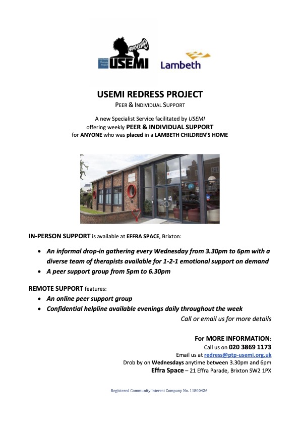 Psychosis Therapy Project & Usemi (@psychosistp) on Twitter photo We are proud to announce the new Redress Project facilitated by the Usemi team in person at <a href="/effraspace/">Effra Space & Herne Hill Space</a> every Wednesday and online. We are proud to announce the new Redress Project facilitated by the Usemi team in person at <a href="/effraspace/">Effra Space & Herne Hill Space</a> every Wednesday and online.