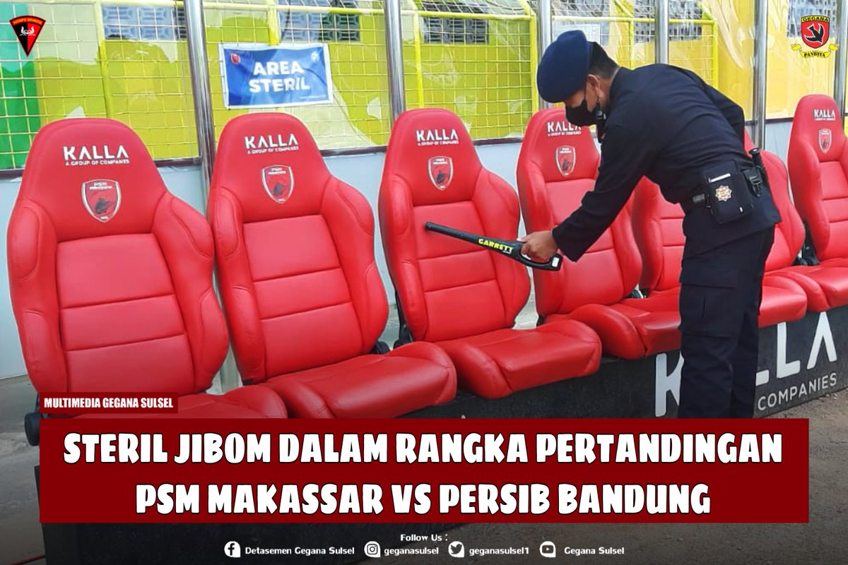 gegana_panrita's tweet photo. Personel Subden Jibom dan Composite Detasemen Gegana Satbrimobda Sulsel melaksanakan sterilisasi di Stadion Gelora BJ. Habibie Parepare dalam rangka Pertandingan PSM Makassar VS PERSIB Bandung
#psmvspersib #maczman #bobotoh #redgank #makassar #bandung #psmmakassar #persib https://t.co/WTMScngSs5