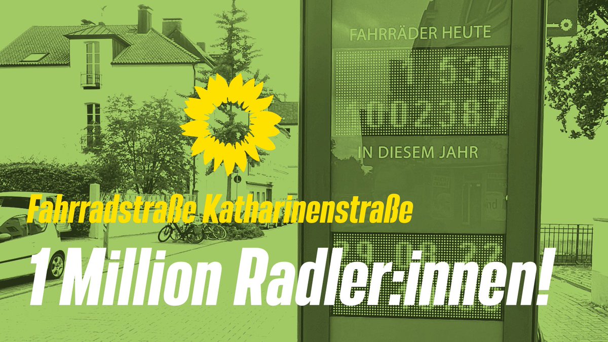 GrueneFrakOS's tweet photo. Katharinenstraße knackt Fahrrad-Millionenmarke! In nur 8 Monaten wurden 1.000.000 Radfahrer:innen in der Katharinenstraße gezählt. Auf Osnabrücks bekanntester #Fahrradstraße sind damit mehr als 4.000 kleine und große Radler:innen täglich unterwegs. Eine beeindruckende Zahl. (1/4) https://t.co/IfpvVGc4hp